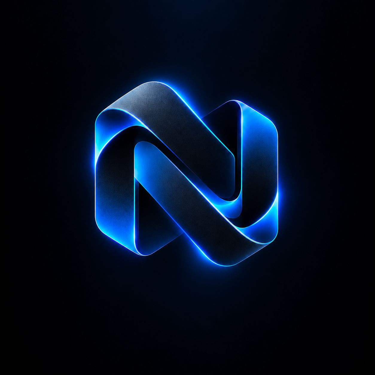 Metallic electric-blue NIVOTION ribbon N
